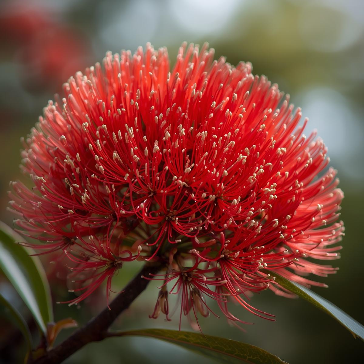 Pohutukawa flowers in bloom